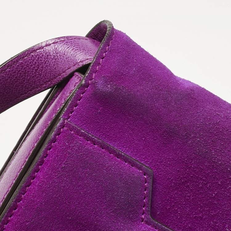 Pre Owned Tom Ford Fuchsia Leather and Suede Large Natalia Shoulder Bag