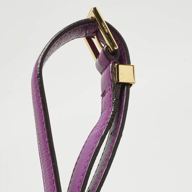 Pre Owned Tom Ford Fuchsia Leather and Suede Large Natalia Shoulder Bag