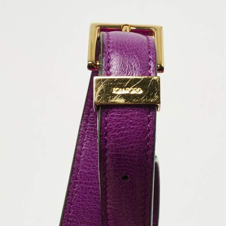 Pre Owned Tom Ford Fuchsia Leather and Suede Large Natalia Shoulder Bag