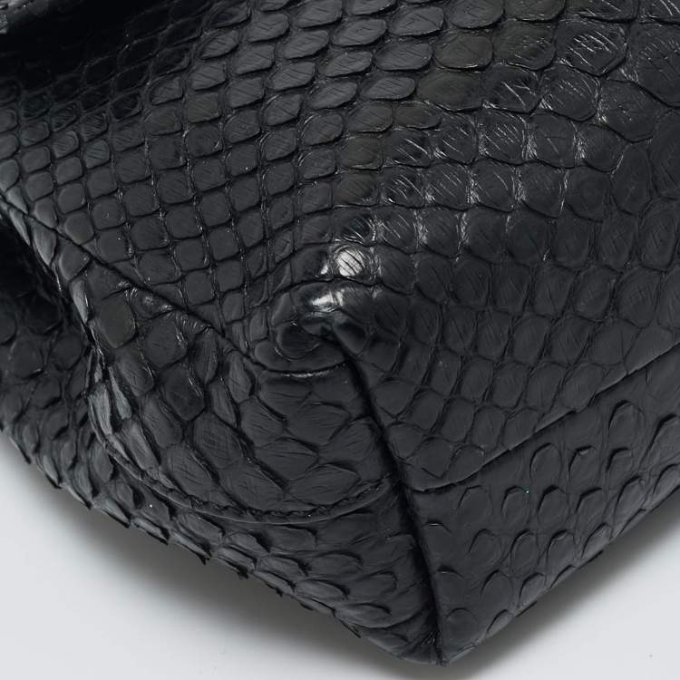 Pre Owned Tom Ford Black Python Small Leonica Padlock Shoulder Bag