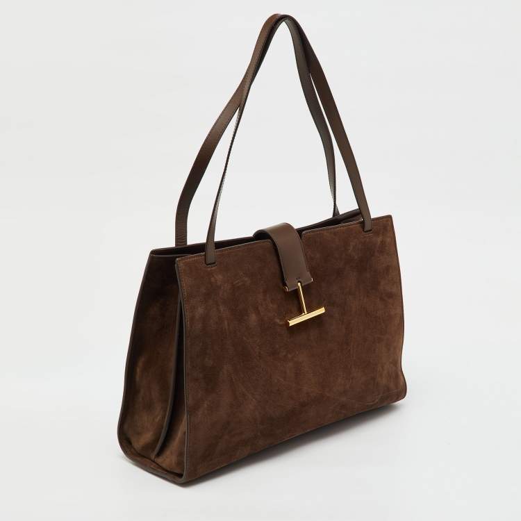 Pre Owned Tom Ford Brown Suede and Leather Tote