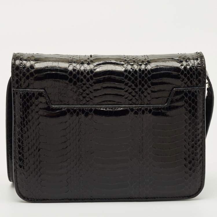 مملوكة مسبقًا Tom Ford Black Watersnake Leather Small Natalia Crossbody Bag