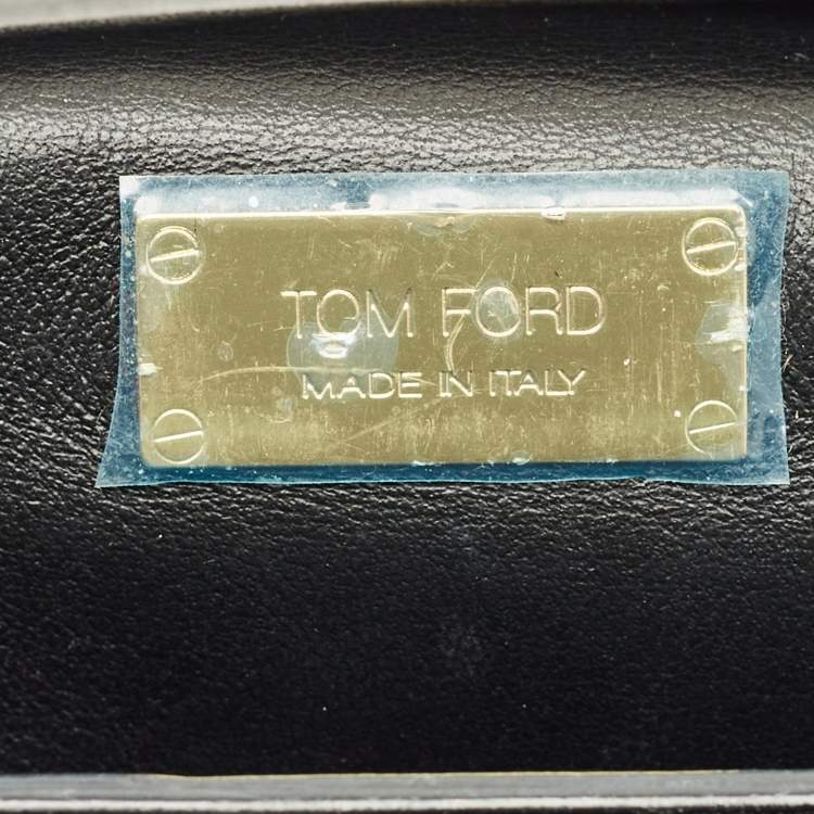 مملوكة مسبقًا Tom Ford Black Watersnake Leather Small Natalia Crossbody Bag