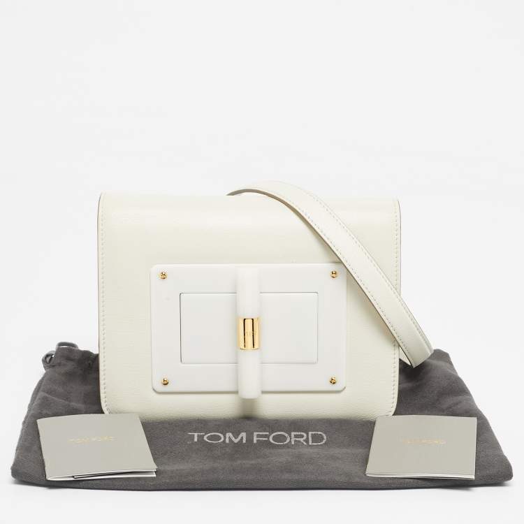 Pre Owned Tom Ford White Leather Small Natalia Crossbody Bag