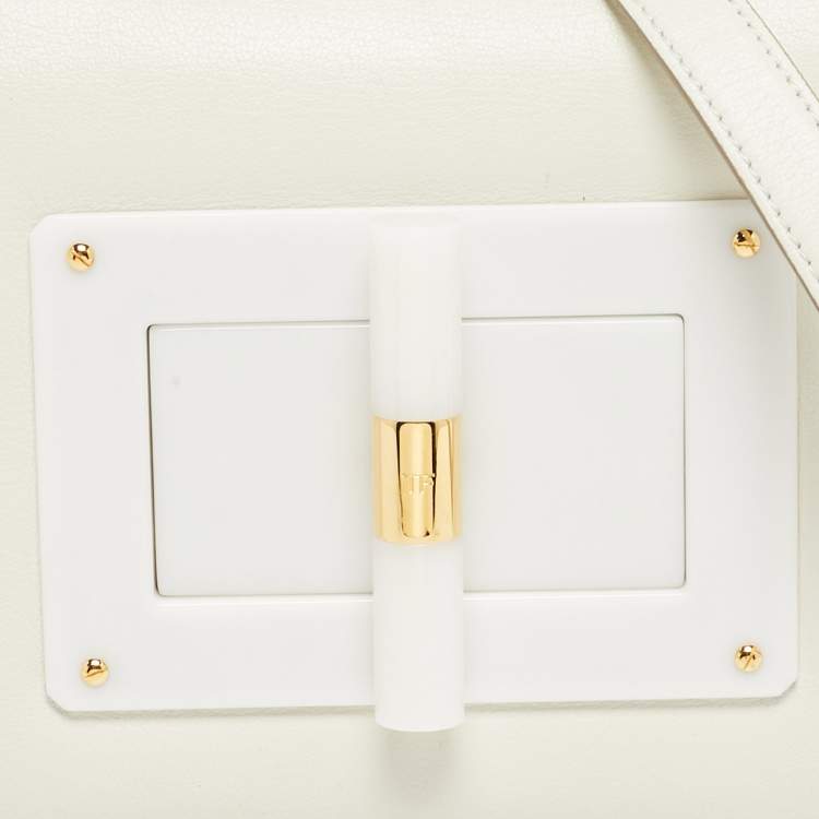 Pre Owned Tom Ford White Leather Small Natalia Crossbody Bag