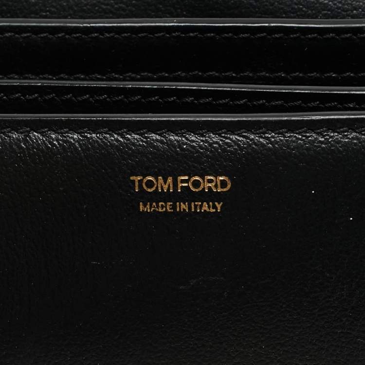 Pre Owned Tom Ford Black Leather Large Natalia Shoulder Bag
