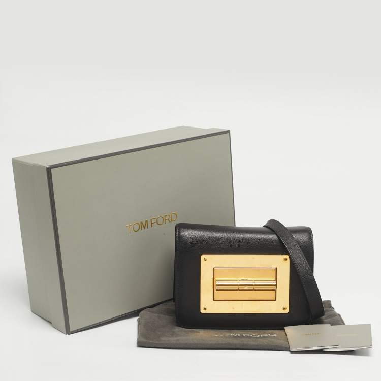 Pre Owned Tom Ford Black Leather Small Natalia Crossbody Bag
