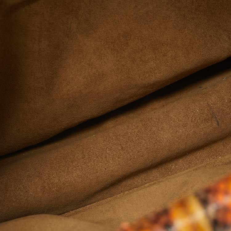 Pre Owned Tom Ford Orange/Cream Python Carine Shoulder Bag