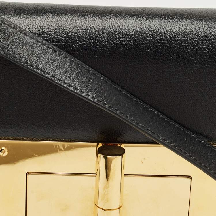 Pre Owned Tom Ford Black Leather Large Natalia Shoulder Bag