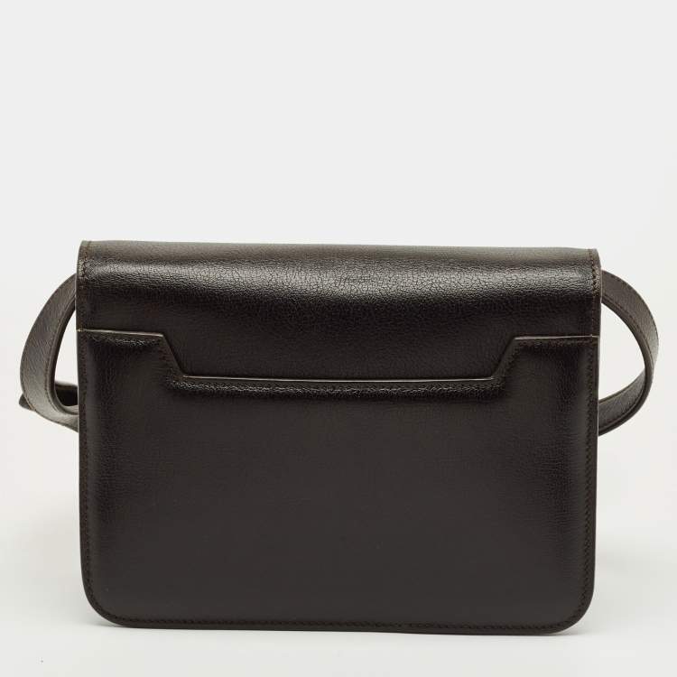 Pre Owned Tom Ford Dark Brown Leather Small Natalia Crossbody Bag