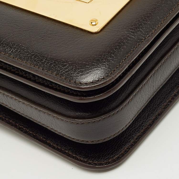 Pre Owned Tom Ford Dark Brown Leather Small Natalia Crossbody Bag