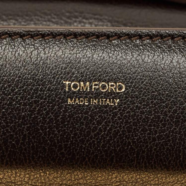 Pre Owned Tom Ford Dark Brown Leather Small Natalia Crossbody Bag