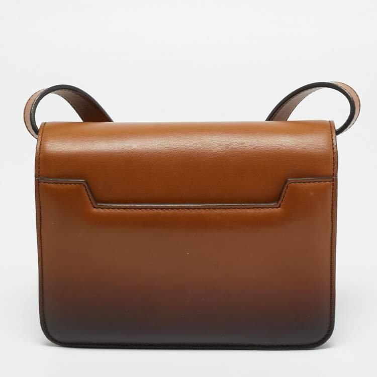 Pre Owned Tom Ford Ombre Brown Leather Small Natalia Crossbody Bag