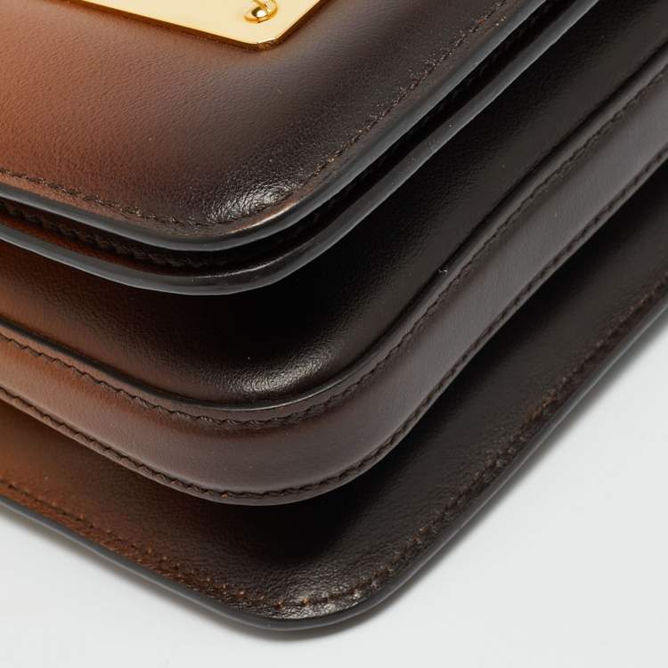 Pre Owned Tom Ford Ombre Brown Leather Small Natalia Crossbody Bag