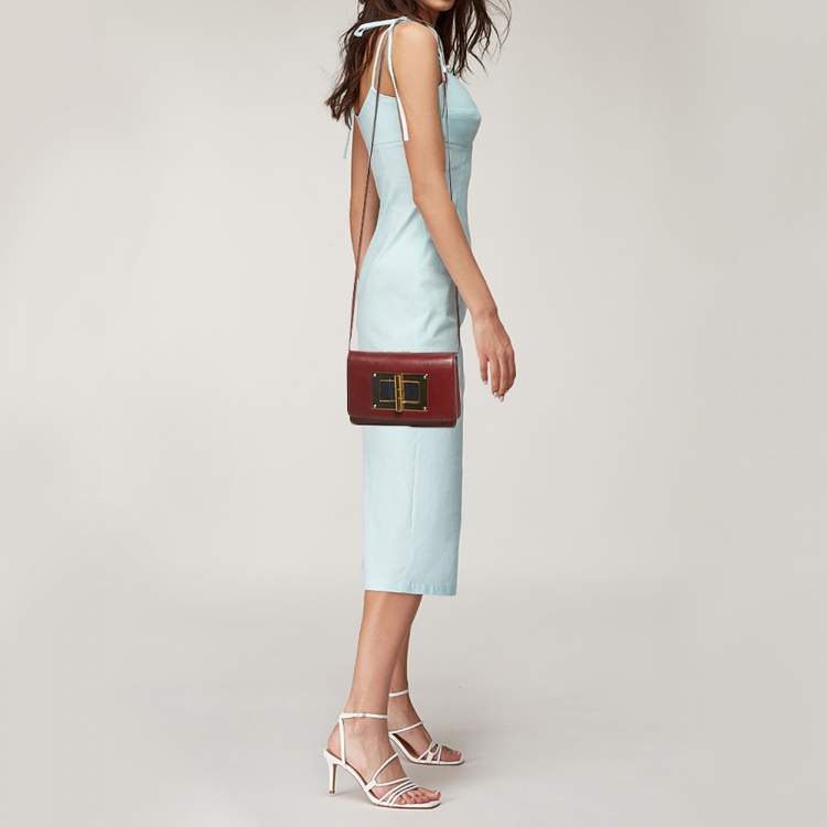 Pre Owned Tom Ford Natalia Red Leather Crossbody Bag