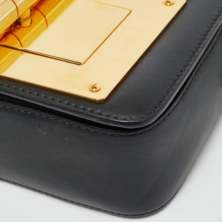مملوكة مسبقًا Tom Ford Natalia Mini Black Leather Shoulder Bag