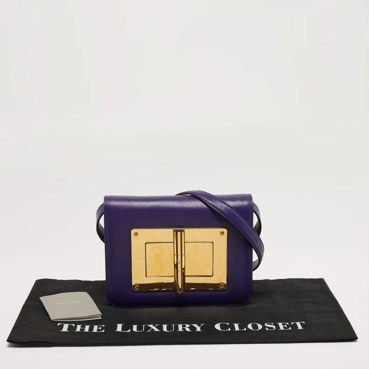 مملوكة مسبقًا Tom Ford Natalia Small Purple Leather Shoulder Bag