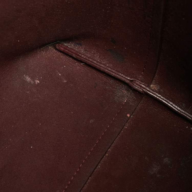 Pre Owned Tom Ford T Dark Red Leather Shopper Tote