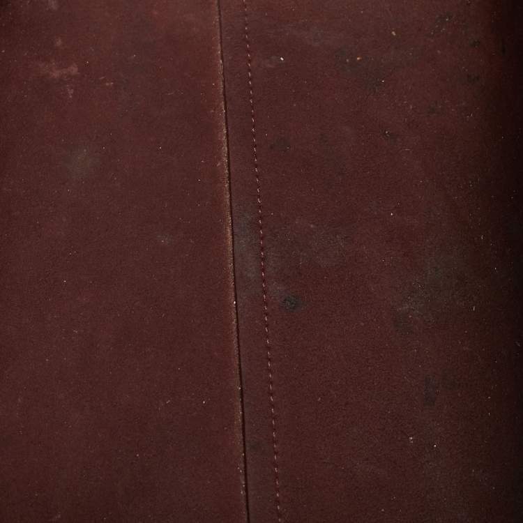 Pre Owned Tom Ford T Dark Red Leather Shopper Tote
