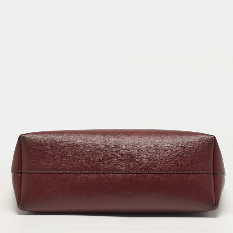 Pre Owned Tom Ford T Dark Red Leather Shopper Tote