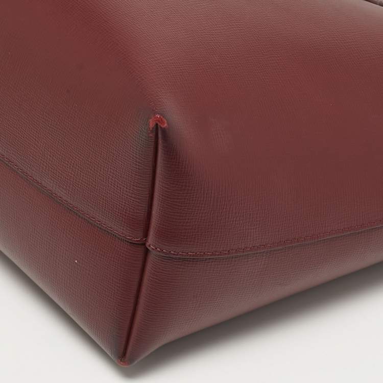 Pre Owned Tom Ford T Dark Red Leather Shopper Tote