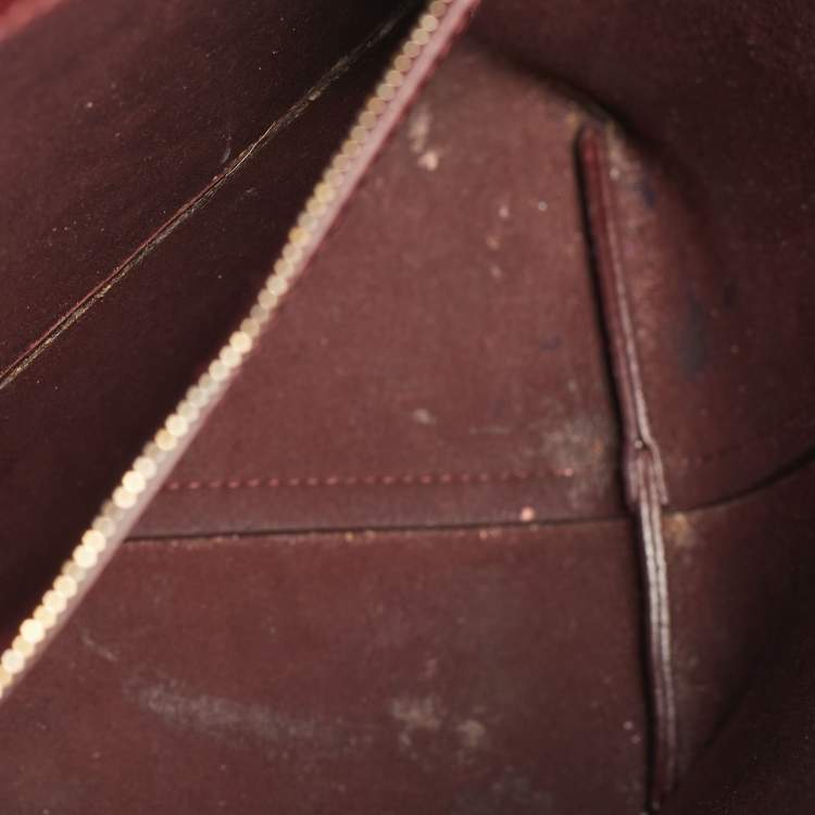 Pre Owned Tom Ford T Dark Red Leather Shopper Tote