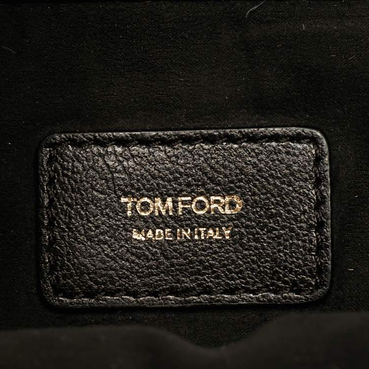مملوكة مسبقًا Tom Ford Natalia Convertible Black Leather Clutch