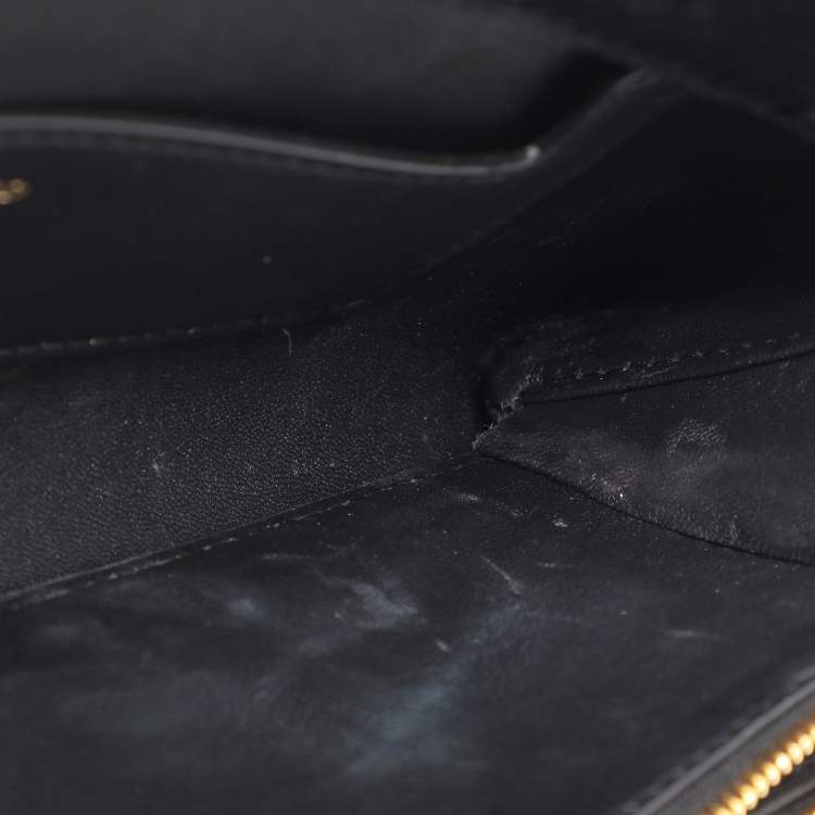 Pre Owned Tom Ford Ava Black Python Print Velvet Clutch