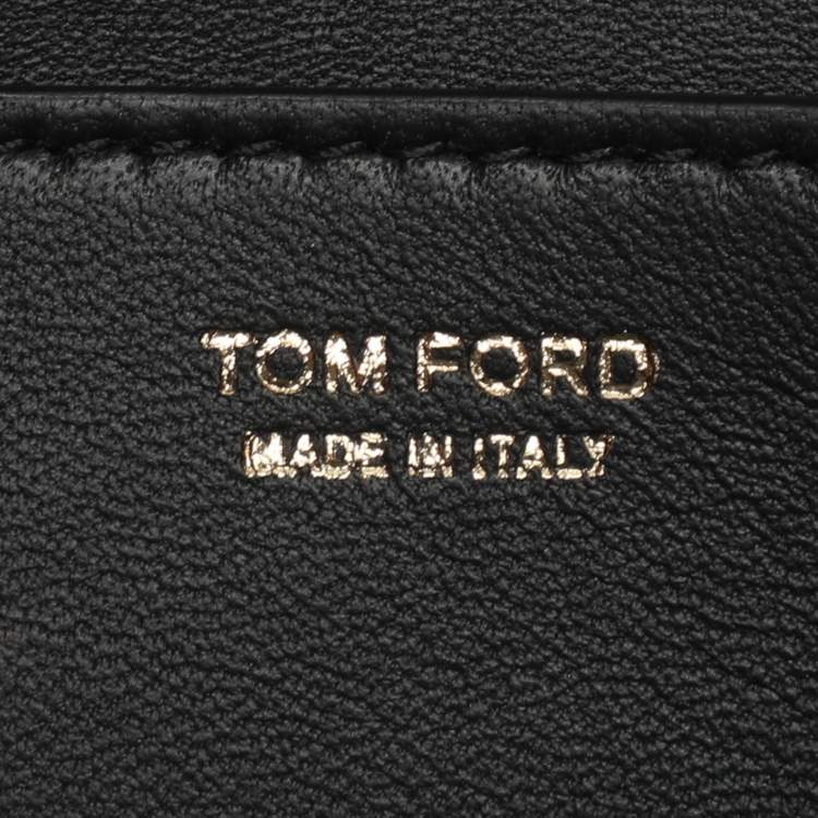 Pre Owned Tom Ford Ava Black Python Print Velvet Clutch