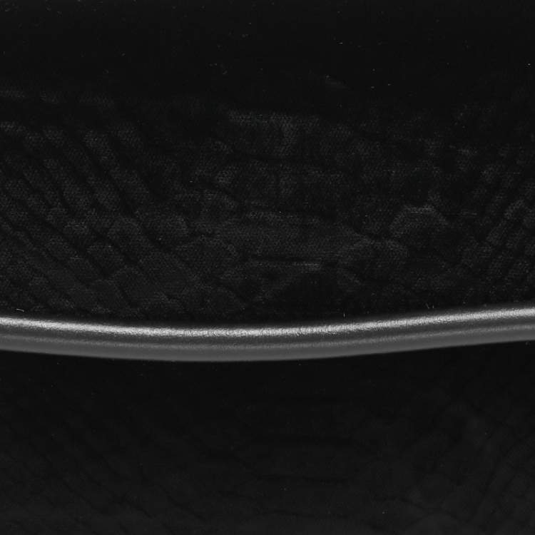 Pre Owned Tom Ford Ava Black Python Print Velvet Clutch