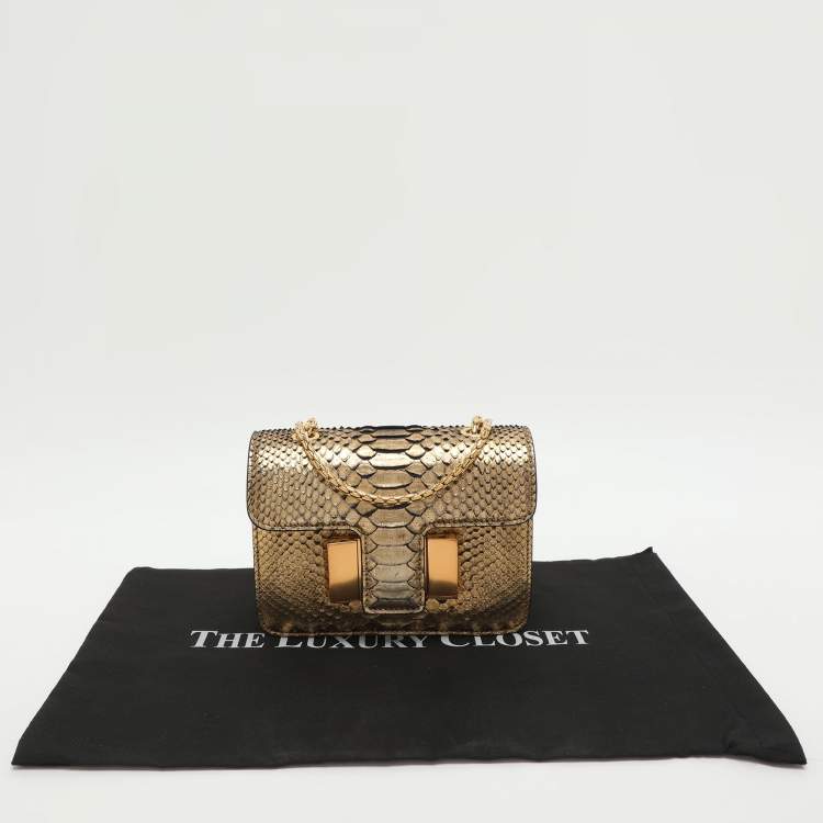 مملوكة مسبقًا Tom Ford Sienna Metallic Python Leather Shoulder Bag