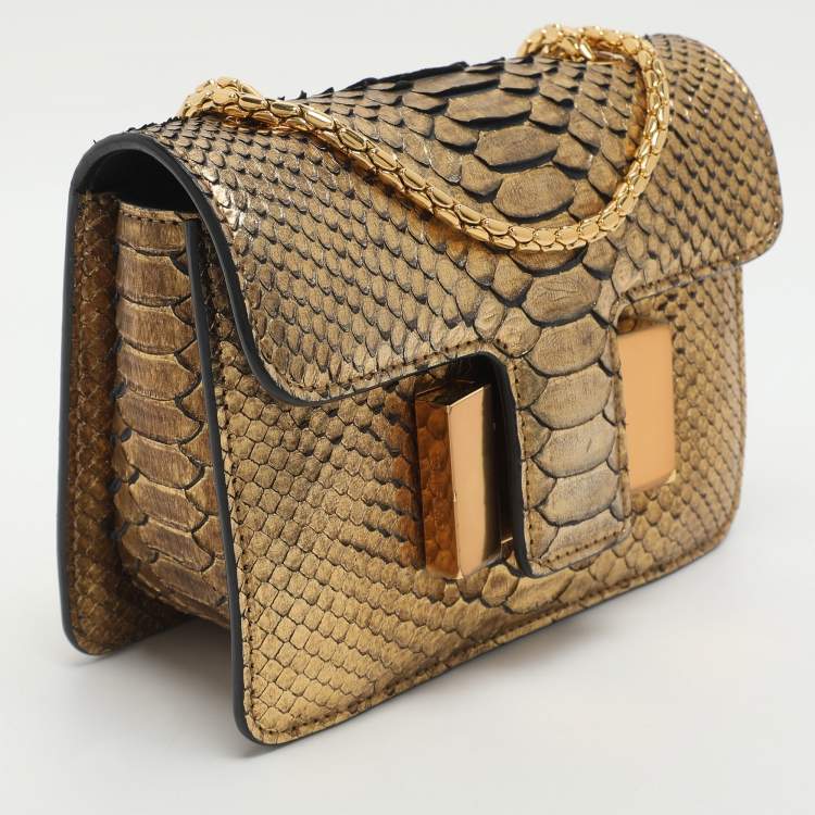 مملوكة مسبقًا Tom Ford Sienna Metallic Python Leather Shoulder Bag