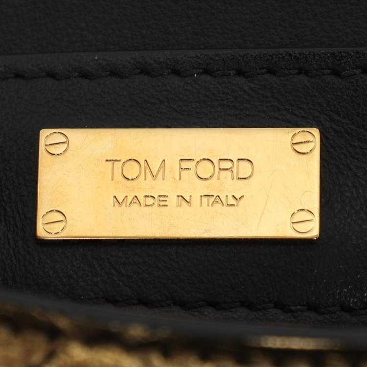 مملوكة مسبقًا Tom Ford Sienna Metallic Python Leather Shoulder Bag
