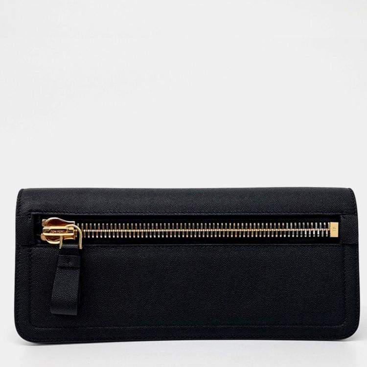 مملوكة مسبقًا Tom Ford Black Leather Tom Ford Jennifer Clutch