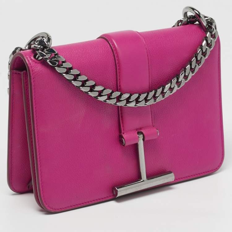 Pre Owned Tom Ford Tara Chain Pink Leather Shoulder Bag