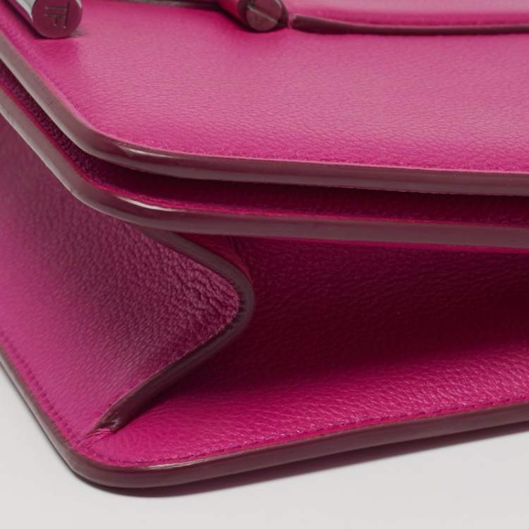 Pre Owned Tom Ford Tara Chain Pink Leather Shoulder Bag