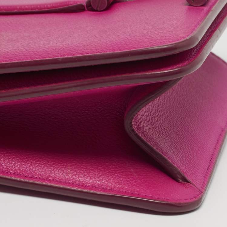 Pre Owned Tom Ford Tara Chain Pink Leather Shoulder Bag