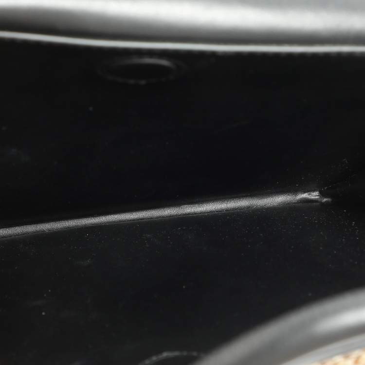 Pre Owned Tom Ford Black/Beige Leather and Python Leather Satchel