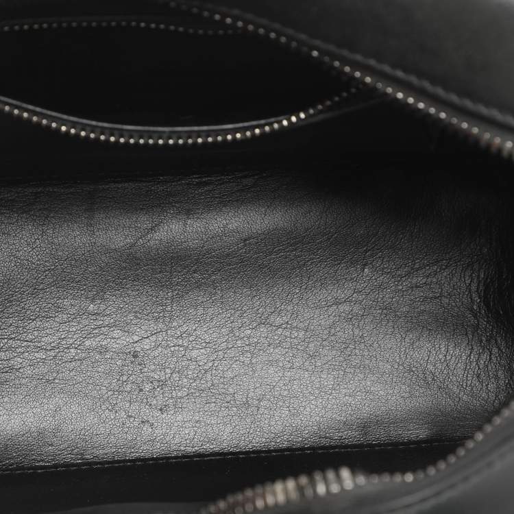 Pre Owned Tom Ford Black/Beige Leather and Python Leather Satchel