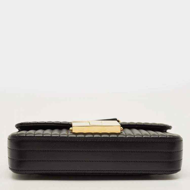 Pre Owned Tom Ford T-Clasp Black Quilted Leather Shoulder Bag
