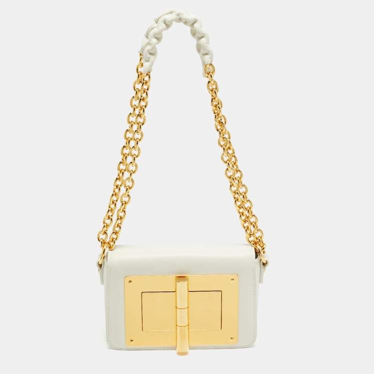 Pre Owned Tom Ford Natalia Mini White Leather Shoulder Bag