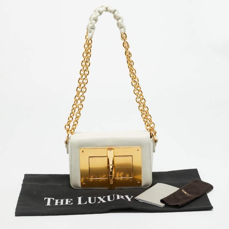 Pre Owned Tom Ford Natalia Mini White Leather Shoulder Bag