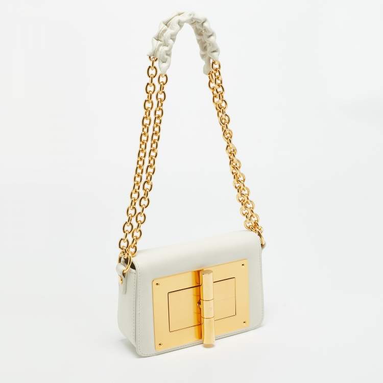 Pre Owned Tom Ford Natalia Mini White Leather Shoulder Bag