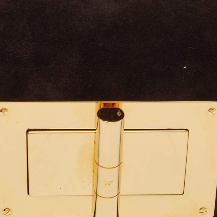 مملوكة مسبقًا Tom Ford Natalia Dark Brown Nubuck Leather Convertible Clutch