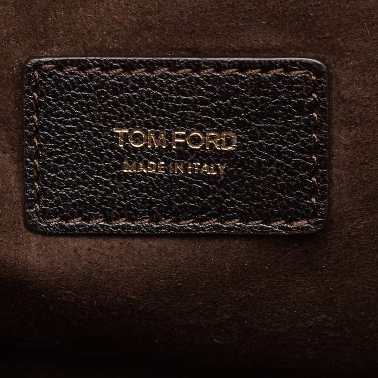 مملوكة مسبقًا Tom Ford Natalia Dark Brown Nubuck Leather Convertible Clutch