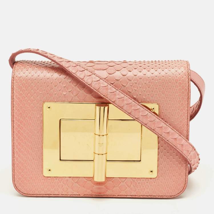 Pre Owned Tom Ford Natalia Small Wild Rose Python Crossbody Bag