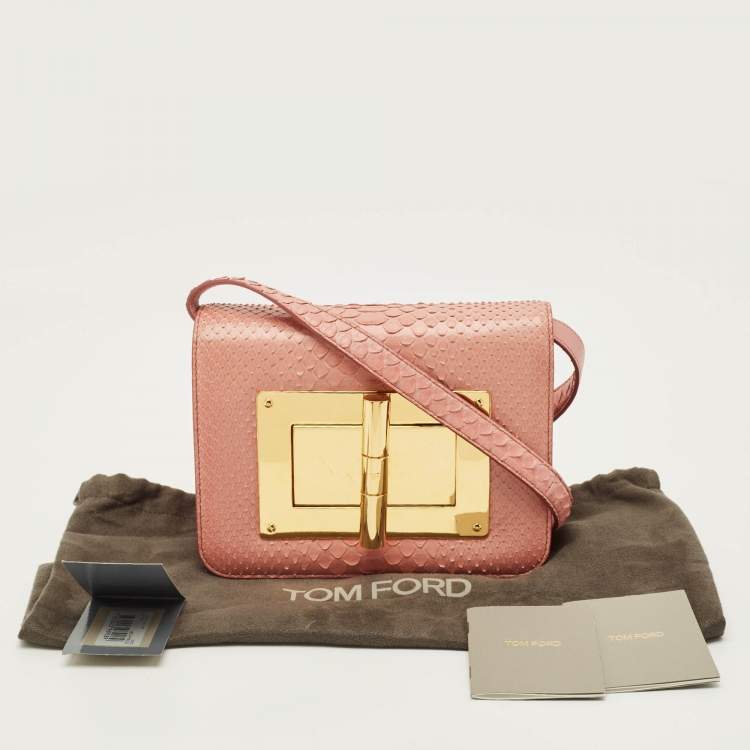 Pre Owned Tom Ford Natalia Small Wild Rose Python Crossbody Bag