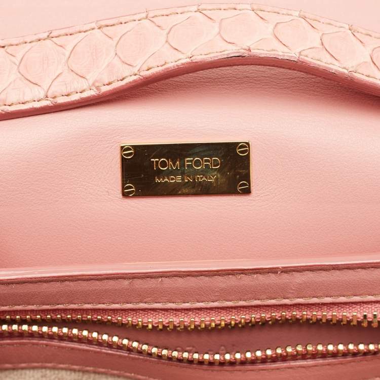 Pre Owned Tom Ford Natalia Small Wild Rose Python Crossbody Bag