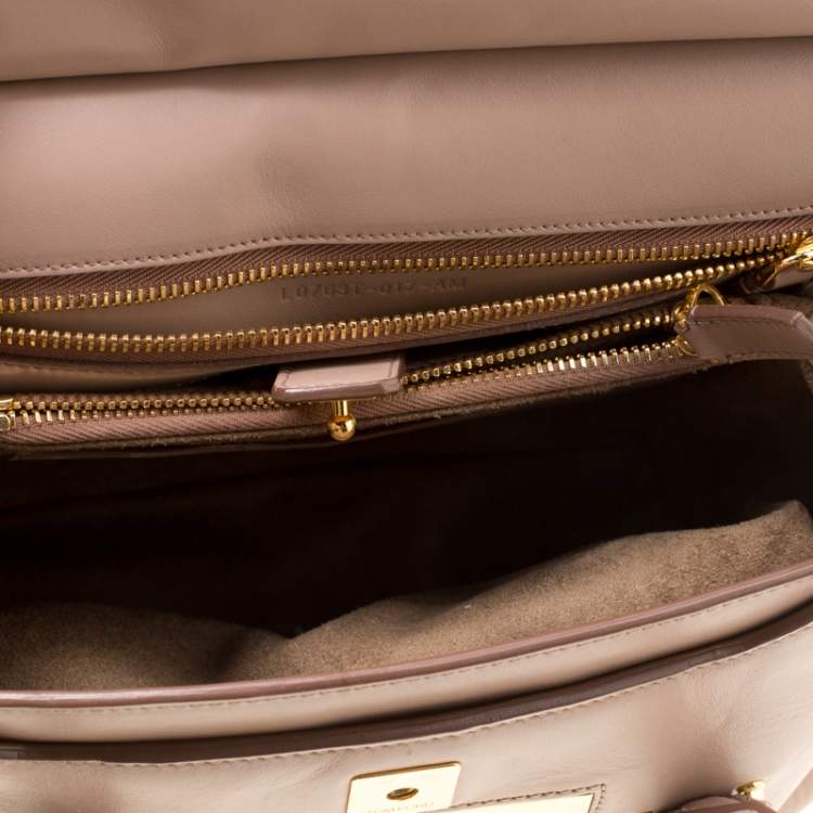 Pre Owned Tom Ford Beige Leather Icon Top Handle Bag