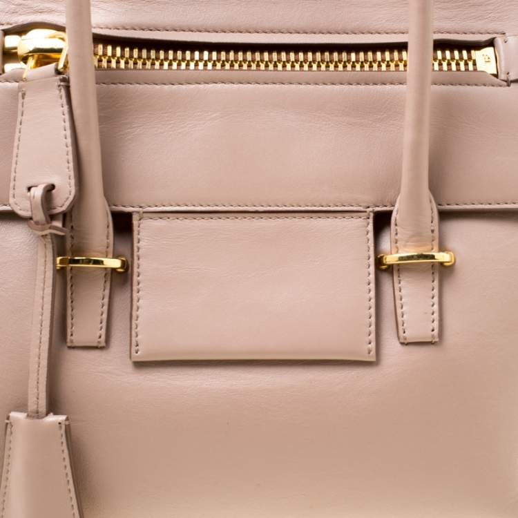 Pre Owned Tom Ford Beige Leather Icon Top Handle Bag